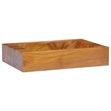 ZNTS Basin Solid Teak Wood 50x35x10 cm 326163