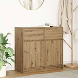 Sideboard with Drawer Artisan Oak 80x34x76 cm Engineered Wood 861543