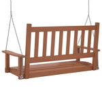 Garden Swing Bench with Metal Chains Brown Solid Wood Fir 4008977