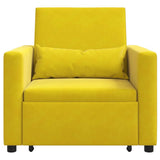Pull out Sofa Bed Single Yellow 90 x 165 x 87 cm Velvet 42002704