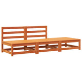 Garden Sofa Armless with Footstool Wax Brown Solid Wood Pine 837967