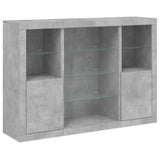 Sideboards with LED Lights 3 pcs Concrete Grey Engineered Wood 3209131