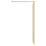 Walk-in Shower Wall with Clear ESG Glass Gold 80x195 cm 154953