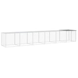 Chicken Cage with Roof Light Grey 603x98x90 cm Galvanised Steel 3189046