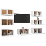 TV Cabinets 7 pcs White 30.5x30x60 cm Engineered Wood 3078743