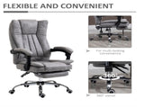 Home Office Chair Microfibre Desk Chair with Reclining Function Armrests Swivel Wheels Footrest Grey T3398P377466