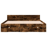 Bed Frame with Drawers without Mattress Smoked Oak 140x200 cm 3280752