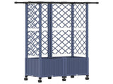 Raised Bed with Trellis and Roof Grey 124 x 40 x 142 cm PP 3423039