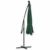 Cantilever Garden Parasol with LED Lights and Metal Pole 350 cm Green 44524