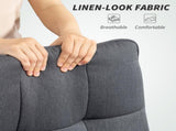Double Padded Linen-Look Office Chair - Charcoal Grey T3398P377411