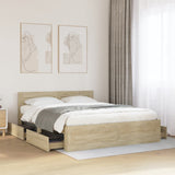 Bed Frame with Headboard without Mattress Sonoma Oak 160x200 cm 3295550
