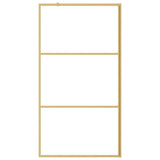 Walk-in Shower Wall Gold 115 x 195 cm Glass and Aluminium 154941