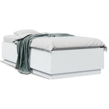 Bed Frame with LED without Mattress White 90x190 cm Single 3209660