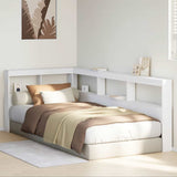 Bookcase Headboard L-Shaped White 80 cm Solid Wood Pine 859278