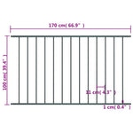 ZNTS Fence Panel Powder-coated Steel 1.7x1 m Anthracite 145222