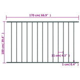 ZNTS Fence Panel Powder-coated Steel 1.7x1 m Anthracite 145222