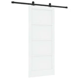 Sliding Door White and Black 86 x 198.5 cm Solid Pine Wood 3333343