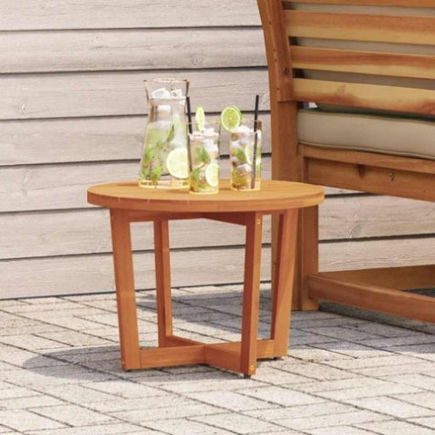 ZNTS Garden Side Table Round Ø55x40 cm Solid Wood Acacia 4108131