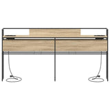 Storage Headboard with Shelf Sonoma oak 200 cm Engineered wood 859661