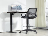 102.5-126cm Draughtsman Office Chair, with Footrest - Grey T3398P329505