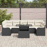 Garden Sofa Set with Cushion Manual 8 pcs Black Poly rattan 3357150