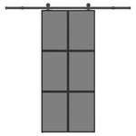 ZNTS Sliding Door with Hardware Set 90x205 cm Tempered Glass&Aluminium 3332987