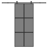 ZNTS Sliding Door with Hardware Set 90x205 cm Tempered Glass&Aluminium 3332987