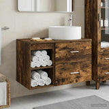 Bathroom Furniture Set 2 pcs Smoked Oak Engineered Wood 3403932