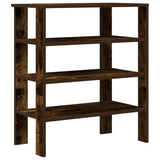 Shoe Rack Smoked Oak 61x32x70 cm Engineered Wood 859846