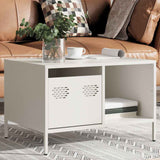 ZNTS Coffee Table White 68.5x50x43.5 cm Cold-rolled Steel 851285