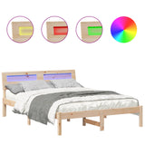 Bed Frame with Headboard Brown 120 x 190 cm Solid Pine Wood 872788