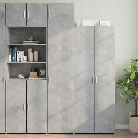Slim Storage Cabinet Concrete Grey 45x42.5x225 cm Engineered Wood 3281290