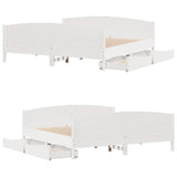 Bed Frame without Mattress White 200x200 cm Solid Wood Pine 3301777