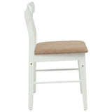 Dining Chair 2 pcs White and Brown Solid Rubber Wood 42020490