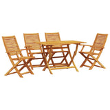 Garden Dining Set Folding 5 pcs Brown Solid Acacia Wood 3375756