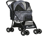 Pet Stroller, Dog Pushchair, Cat Travel Carriage, Foldable w/ Carrying Bag, Universal Wheels, Brake T3398P349596