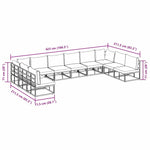 Garden Sofa Set with Cushion Black Aluminium 3378902