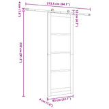 Sliding Door ORKDAL Natural 83 x 232 cm Solid Pine Wood 3445499