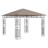 Gazebo with Mosquito Net&LED String Lights 3x3x2.73 m Taupe 3070318