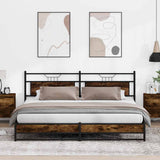 Metal Bed Frame without Mattress Smoked Oak 193x201 cm 3325111