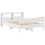 Bed Frame with Headboard White 120x190 cm Small Double Solid Wood Pine 3306322