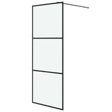 Walk-in Shower Wall Black 80x195 cm Frosted ESG Glass 152110