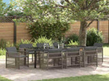 Garden Dining Set 9 pcs Grey Poly Rattan 3380780