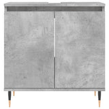 ZNTS 3 Piece Bathroom Cabinet Set Concrete Grey Engineered Wood 3187785