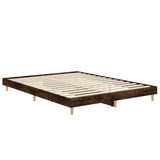 Bed Frame without Mattress Smoked Oak 135x190 cm Double Engineered Wood 832082