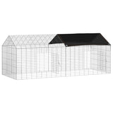 Rabbit Cage Silver 200 x 78 x 78 cm Galvanised Steel 42019237