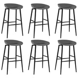 7 Piece Bar Set Black and Grey 3057481