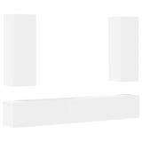 5 Piece TV Cabinet Set White Engineered Wood 3114246