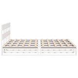 Bed Frame without Mattress White 180x200 cm Super King Solid Wood Pine 3302304