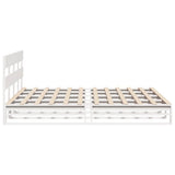 Bed Frame without Mattress White 200x200 cm Solid Wood Pine 3302307